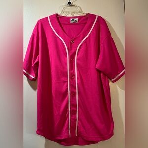Pink Baseball Shirt Adult Unisex Sz XL